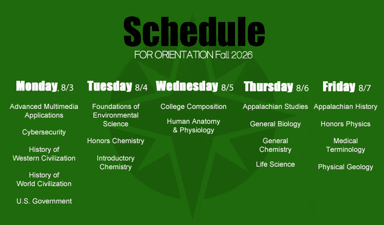 Fall 2026 Orientation Sessions Schedule